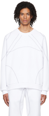 SAUL NASH WHITE OVERLOCK STITCH SWEATSHIRT