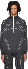 Saul Nash Rituals Oversized Zip-up Sweatshirt In Dark Grey Marl