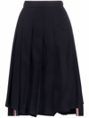 Thom Browne High-waisted Pleated Skirt In Blue
