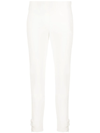 Moncler Fitted Full Length Trousers In White