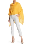 Portolano Lightweight Lambswool Cowl Neck Poncho In Saffrondnu
