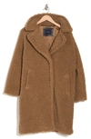 Lucky Brand Faux Shearling Coat In Cappuccino