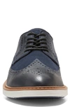 Cole Haan Goto Wingtip Derby In Navy Blazer/ Silver Birch