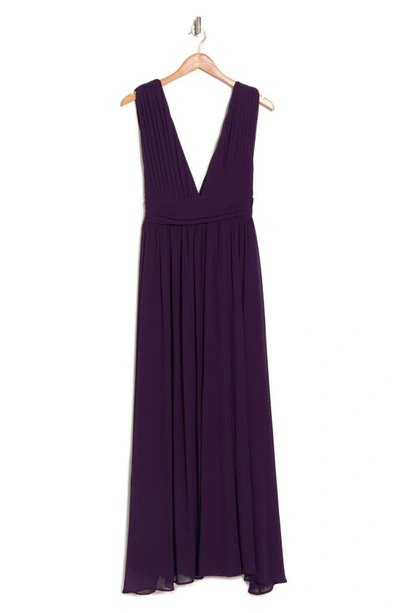 Love By Design Athen Plunging V-neck Maxi Dress In Blackberry Cordial