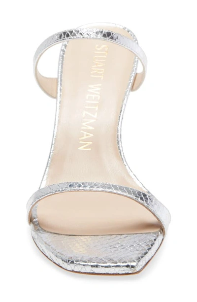 Stuart Weitzman Aleena Slide Sandal In Silver