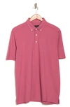 14th & Union Short Sleeve Coolmax Polo In Burgundy Blush