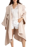 Saachi Waffle Drape Jacket In Pastel Pink