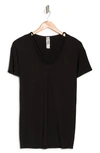 Go Couture Deep V-neck Boyfriend Tee In Black