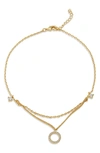 SAVVY CIE JEWELS 18K YELLOW GOLD PLATED CZ ANKLET