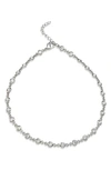 SAVVY CIE JEWELS RHODIUM PLATED CZ STATION ANKLET