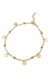 Savvy Cie Jewels 18k Gold Disc Charm Station Anklet In Yellow