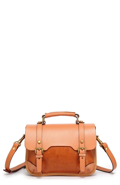 Old Trend Alder Leather Mini Satchel In Caramel