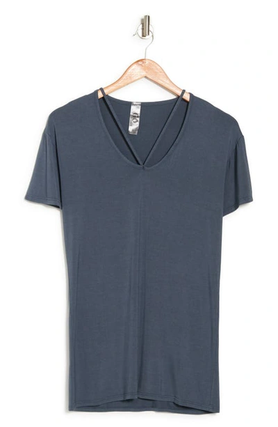 Go Couture Deep V-neck Boyfriend Tee In Ultimate Gray