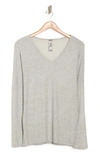 Go Couture V-neck Dolman Sweater In Charcoal Print 1