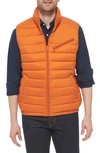 Cole Haan Men's Zip-front Puffer Vest In Orange