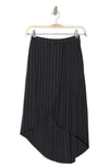 Go Couture Ribbed High/low Hem Maxi Skirt In Black
