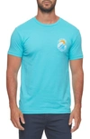 Flag And Anthem Sunset Waves Short Sleeve T-shirt In Bright Blue