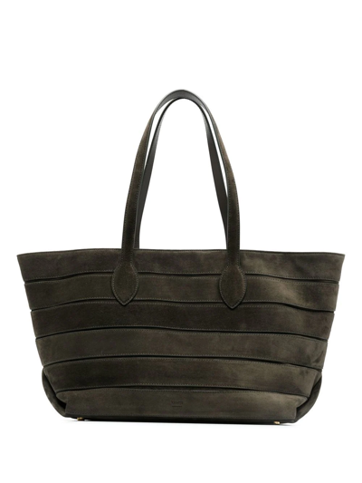 Khaite Green The Florence Panelled Suede Tote Bag