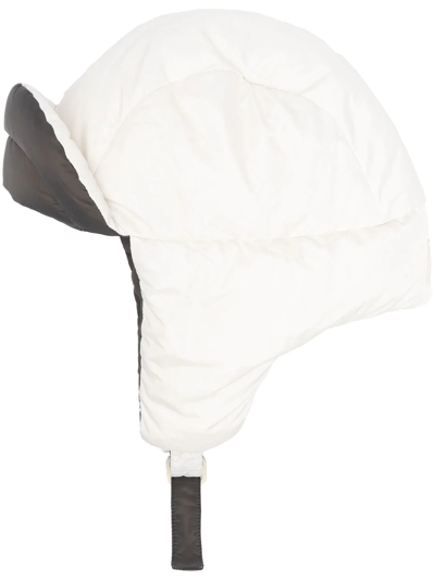 Yves Salomon Reversible Quilted Side-flap Hat In Grey