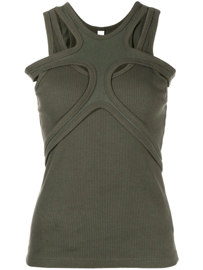 Dion Lee Multilock Cotton Tank Top In Grün