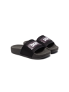 Dkny Sequin Logo Detail Slides In Black