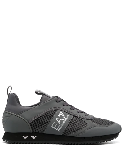 Ea7 Cordura Logo-print Panelled Sneakers In Grey
