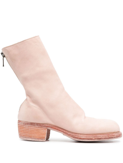 Guidi Zip-up Leather Boots In Pink