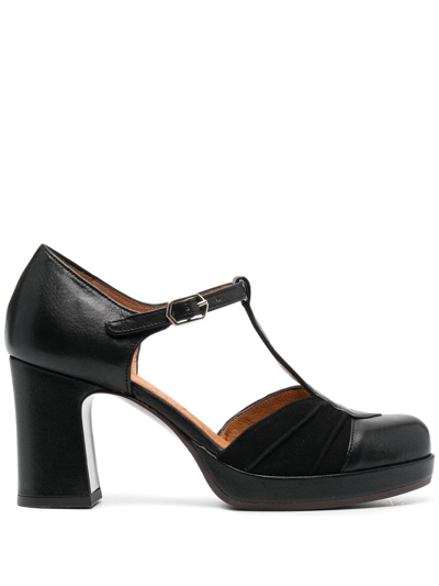 Chie Mihara 80mm T-bar Leather Pumps In Black