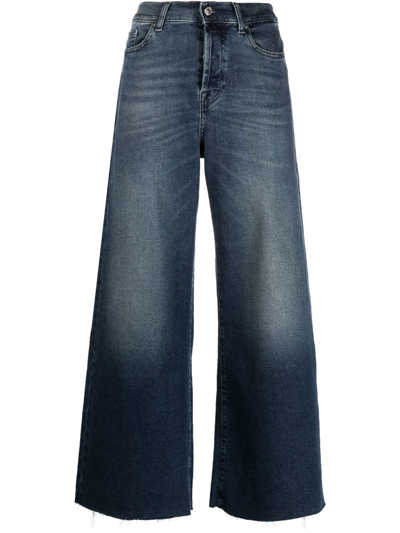 7 For All Mankind High-waisted Wide Leg Jeans In Blue