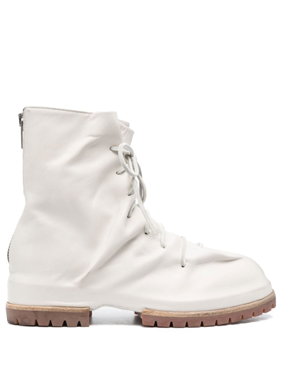 424 Wrapped Leather Lace-up Boots In White