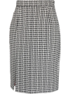 SARA BATTAGLIA HOUNDSTOOTH-PRINT MIDI SKIRT