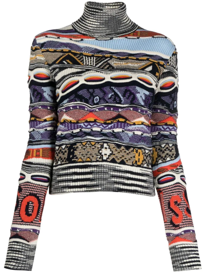 Missoni Roll-neck Knitted Jumper In Black