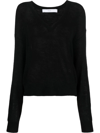 Iro Slub-effect V-neck Jumper In Black