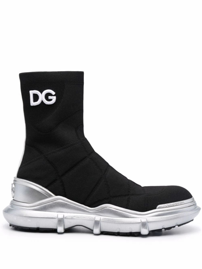 Dolce E Gabbana Men's  Black Polyester Ankle Boots