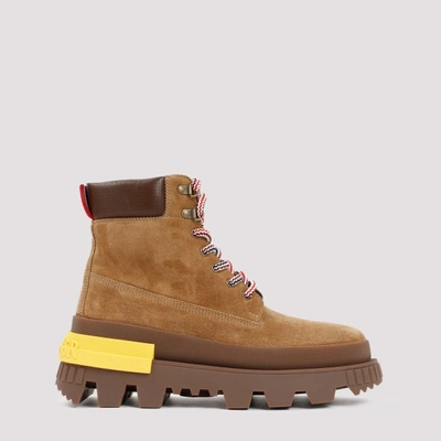 Moncler Mon Corp Suede Hiking Boots In Brown