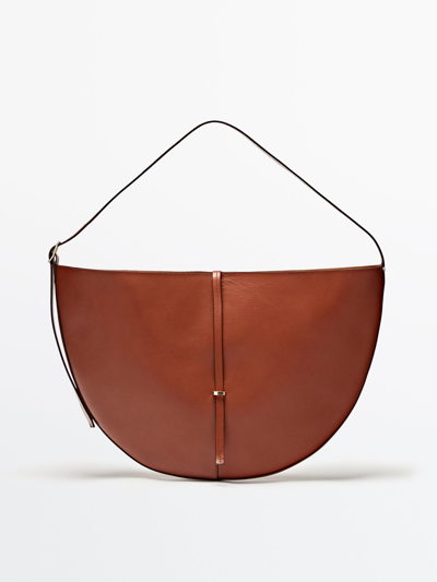 Massimo Dutti Nappa Leather Shoulder Bag
