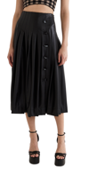 Altuzarra Tullius Button-detailed Pleated Faux Leather Midi Skirt In Black