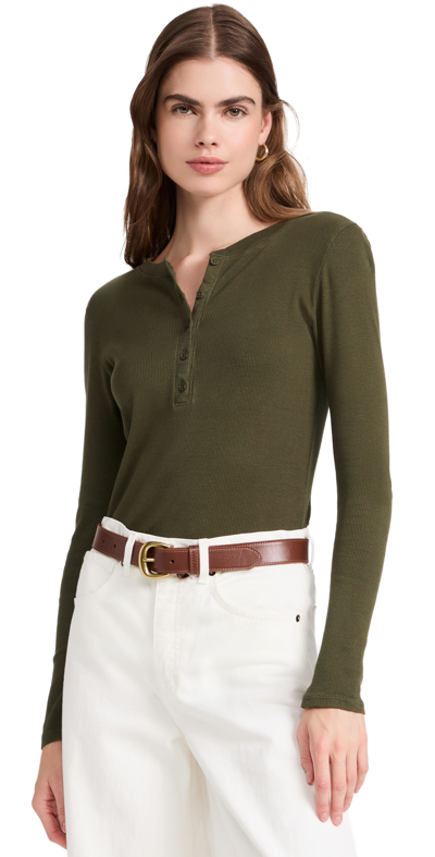 Nili Lotan Jordan Henley Tee In Clover