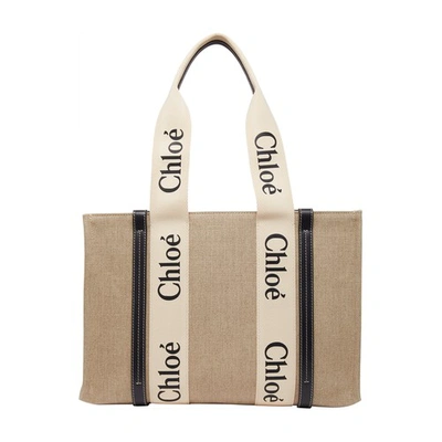 Chloé Woody Tote Bag In White_blue_1