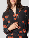 Equipment Bradner Printed Silk Button-front Shirt In True Black Multi Poppy
