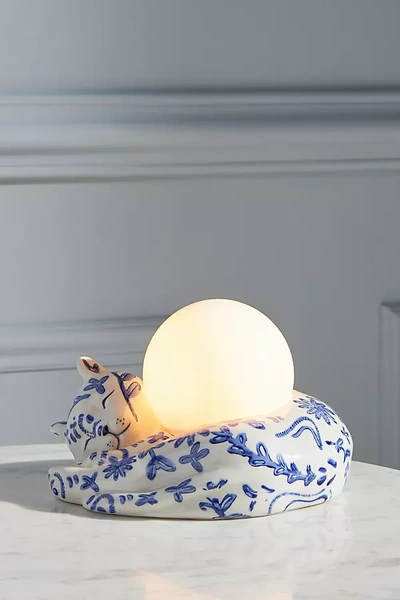 Anthropologie Lathey Task Lamp In Blue