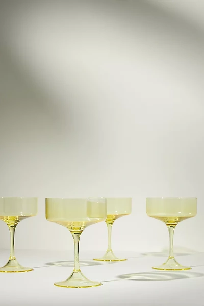 Anthropologie Morgan Coupe Glasses, Set Of 4 By  In Green Size S/4 Coupe In Green