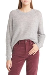 Madewell Elliston Crop Pullover Sweater In Heather Ash