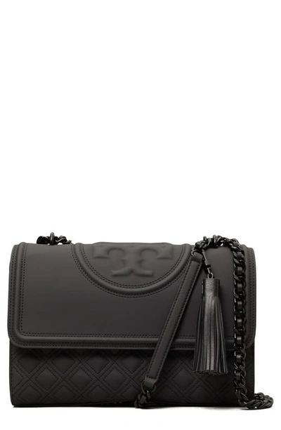 Tory Burch Fleming Medium Quilted Leather Convertible Shoulder Bag In Negro