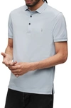 Allsaints Reform Cotton Embroidered Logo Slim Fit Polo Shirt In Powdered Blue