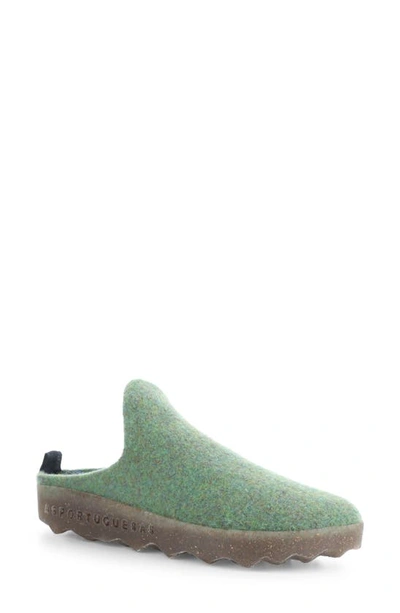 Asportuguesas By Fly London Fly London Come Sneaker Mule In 053 Moss Green Tweed/ Felt