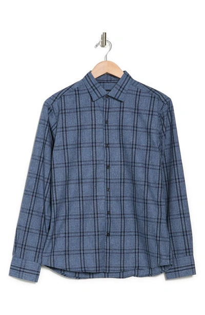 Westzeroone Alex Plaid Button-up Shirt In Navy