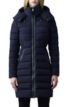 Mackage Calla Shearling-embellished Down Coat In Navy