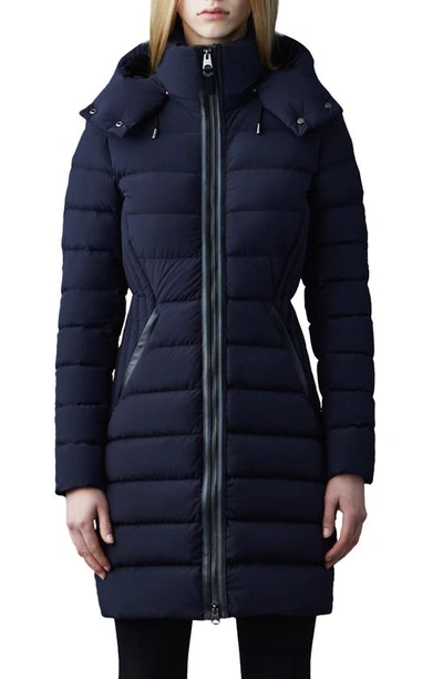 Mackage Calla Shearling-embellished Down Coat In Navy