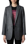 Zadig & Voltaire Check-pattern Blazer In Grey